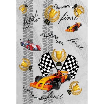 Covor copii Kids Cars, model cu masina, poliester, 70 x 140 cm
