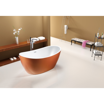 Cada baie freestanding Sabrina, acril, auriu, 1500 x 800 x 680 mm