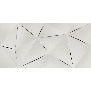Faianta decorativa Cesarom Colorline gri mat, design geometric 3D, 25 × 50 cm