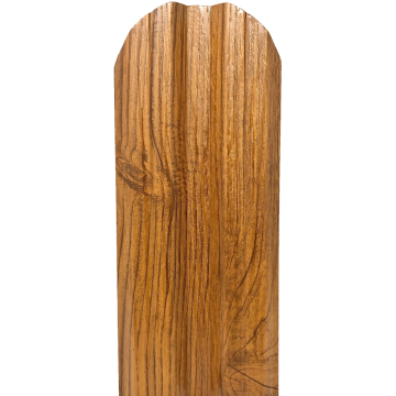 Sipca metalica gard Tisa, maro stejar, 0.5 mm, 1500 x 115 mm, 25 bucati + 50 bucati surub autoforant