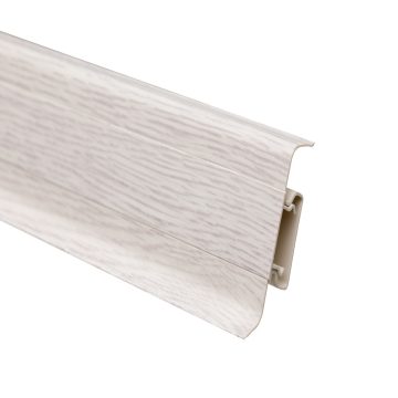 Plinta parchet cu canal dublu si margini flexibile, PVC, SET 10456-6017 gri alaska, 2500 x 52 x 22.5 mm