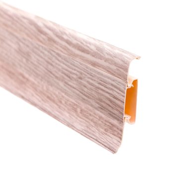 Plinta parchet, cu canal cablu, PVC, pin alpin, 2500 x 52 x 22,5 mm