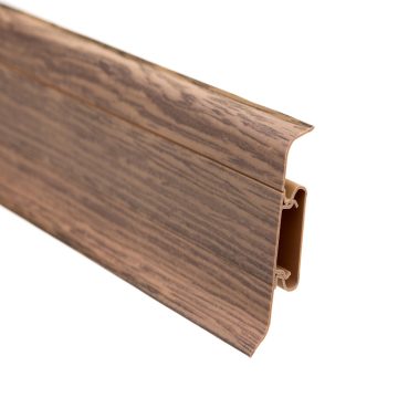 Plinta parchet, cu canal cablu, PVC, stejar maroniu 5163, 2500 x 52 x 22,5 mm