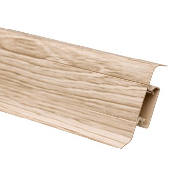 Plinta parchet, cu un canal, PVC, stejar pacific 6010, 2500x52 mm