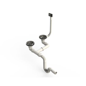 Sifon pentru 2 cuve mic Doruq, 4 cm x 2 toli