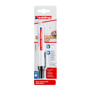 Marker permanent Edding Retract 11, corp plastic, varf rotund, 1,5-3 mm, negru