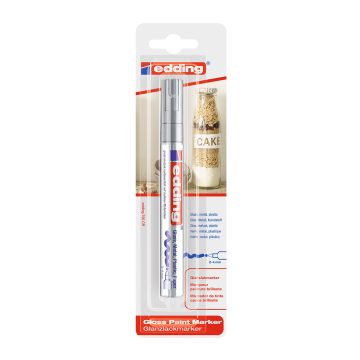Marker permanent Edding 750, cu vopsea, corp metalic, varf rotund, 2-4 mm, argintiu