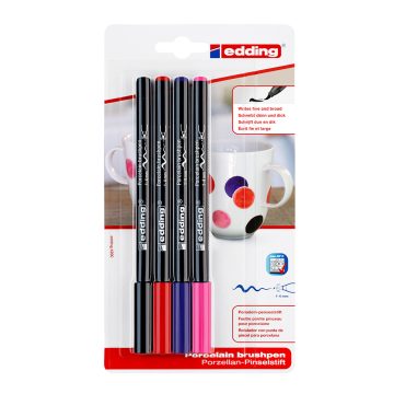 Marker Edding 4200, portelan, varf 1-4 mm, negru, rosu, mov, roz