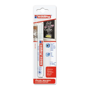 Marker Edding 4095, pentru suprafete din sticla, varf 2-3 mm, alb