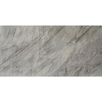 Gresie portelanata rectificata de interior/exterior, R9, glazura mata, dreptunghiulara, piatra, gri, 30 x 60 cm