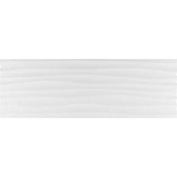 Faianta baie Kai White Glossy Onda, alb, lucios, uni, 75.5 x 25.5 cm