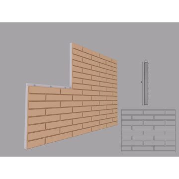 Termosistem decorativ FPTD06, H 500 x L 2000 X G 30 mm