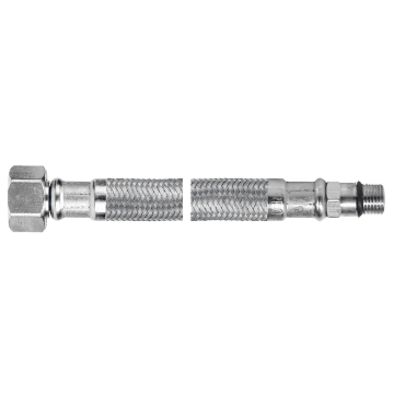 Racord flexibil cu capat scurt Ferro WBS18 3/8 inch x M10 x 1, otel inoxidabil, 60 cm