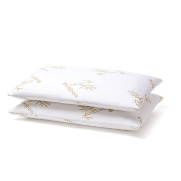Set de 2 perne, Home Still Memory Bamboo, din spuma cu memorie, fata din microfibra, alb, 40 x 70 cm