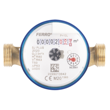 Contor de apa rece Ferro SJ15AFPLUS, monojet, 1/2, protectie magnetica, 2.5m³/h