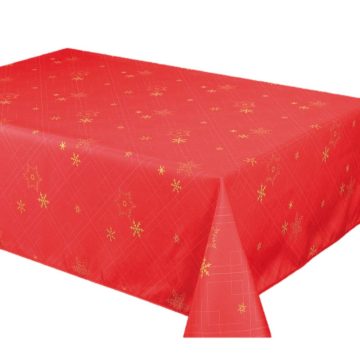 Fata de masa teflonata Atria Merry rosu, 140 x 240 cm