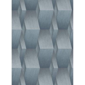 Tapet modern Erisman 1004608 3D, vinil, aspect geometric, gri, argintiu, albastru, 53 cm x 10.05 m