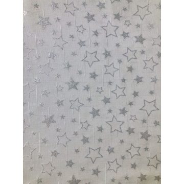 Fata de masa Chris Noble, stelute brodate, argintiu 240 x 140 cm