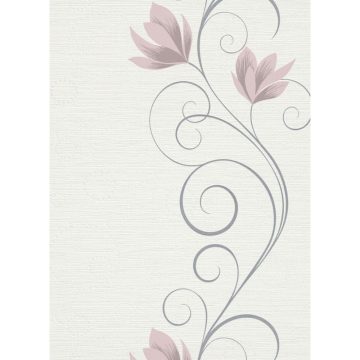 Tapet modern Erisman 1000905, bej cu flori roz, vinil, 0.53 x 10 m