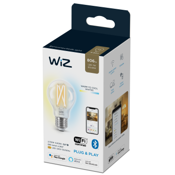 Bec LED, glob, E27, 60 W, 806 Im, 2700k-6500k,   cu WIFI Wiz Connected Light, inaltime 106 mm, diametru glob 60 mm