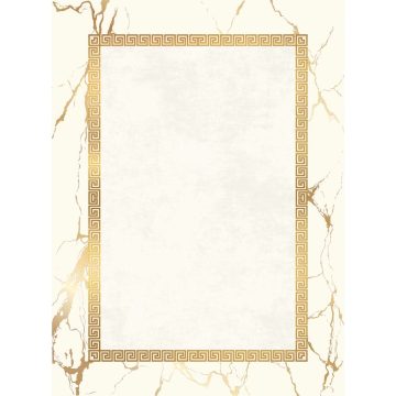 Covor modern Versage Gold, cu imprimeu digital marmura, poliester, alb/ auriu, 160 x 230 cm