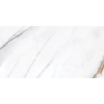 Gresie portelanata Cesarom Statuario, PEI4, textura lis, finisaj mat, alb, marmura, dreptunghiulara, grosime 9 mm, 60 x 30 cm