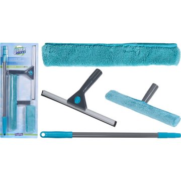 Set de curatare geamuri, albastru, 4 buc