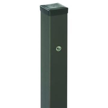 Stalp poarta Kora, otel galvanizat, patrat, gri antracit, RAL 7016, 2 m, 100 x 100 mm