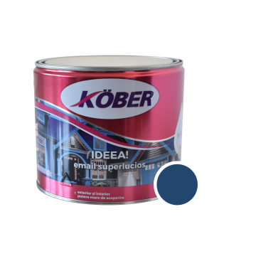 Vopsea email Kober Ideea pentru lemn/metal/sticla, interior/exterior, albastru mediu, 2,5 l