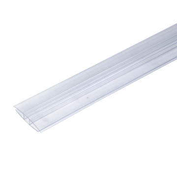 Profil H policarbonat transparent, ignifug, grosime 10 mm, L= 6 m