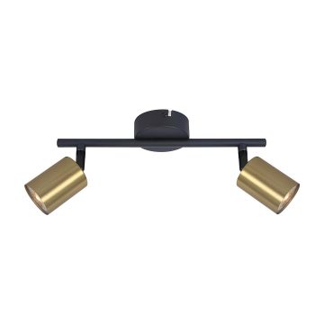 Plafoniera spot Spike negru/alama, metal, 50 W, 2xGU10, 15.5 cm