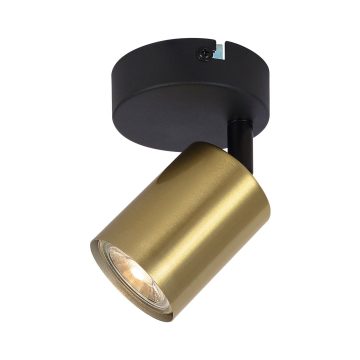 Aplica spot Spike, 1 x GU10, negru/alama, metal, 50 W, 13.5 cm