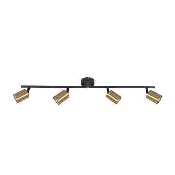 Spot luminos Spike, 4 x GU10, metal, negru/alama, 79 cm