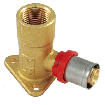 Cot cu talpa Tiemme, alama, filet interior, Ø 16 x 1/2, 53 mm