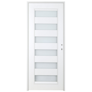 Usa interior cu geam, Alb2 gol Alexandra 760, stanga, 202 x 76 x 4 cm cu toc