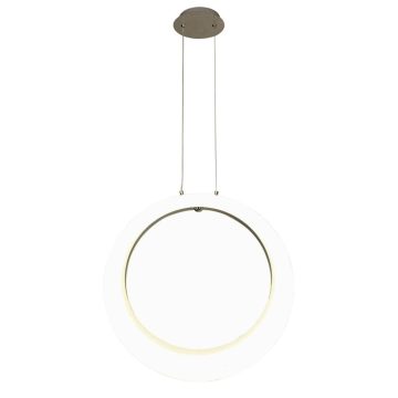 Suspensie Klausen Moony, 1 x LED, 32 W, alb opal
