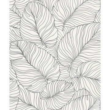 Tapet vinil Phoenix, model vegetal, alb, 10 m x 53 cm
