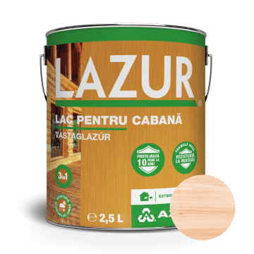 Lac pentru lemn Lazur 5080, incolor, pe baza de rasina alchidica, interior/exterior, 2.5 l