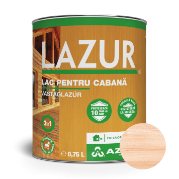 Lac pentru lemn Lazur 5080, incolor, pe baza de rasina alchidica, interior/exterior, 0.75 l