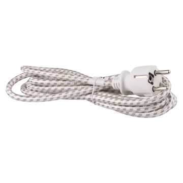 Cablu de alimentare pentru fierul de calcat Emos, cu stecher, 3 x 0.75 mm2, alb, 2.4 m