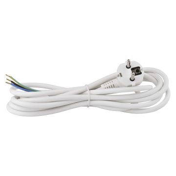 Cablu de alimentare cu stecher Emos, 3 x 1.5 mm2, alb, 3 m