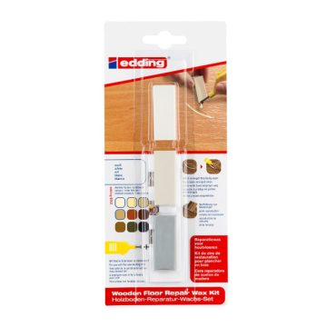 Kit de ceara pentru repararea pardoselilor din lemn Edding 8902, alb, 3 buc/set