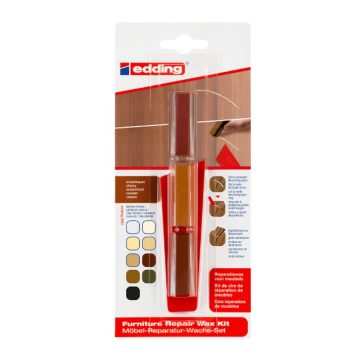 Kit de ceara pentru repararea mobilierului de lemn Edding 8901, 3 buc/set, cires