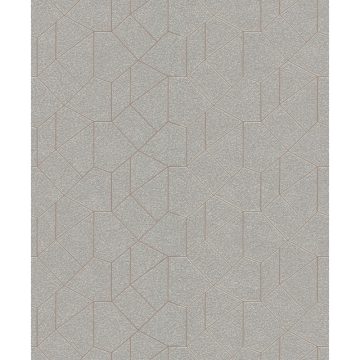 Tapet modern Erisman 10062-02, gri-argintiu, vinil cu design geometric, 53 cm x 10 m