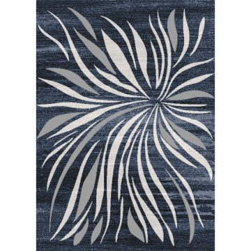 Covor modern Geo Hand Carved 8278, polipropilena, model abstract, albastru, 160 x 230 cm