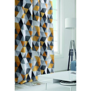 Draperie Vesta 204, dim-out imprimat, gri/galben, 145 x 245 cm