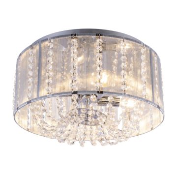 Plafoniera Globo Walla, metal, 4 x E14, 40 W, crom, 40 cm