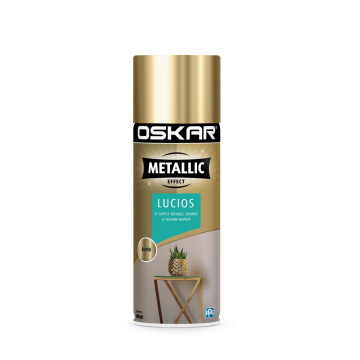 Vopsea spray Oskar Metallic Effect, auriu, lucios, interior/exterior, 400 ml