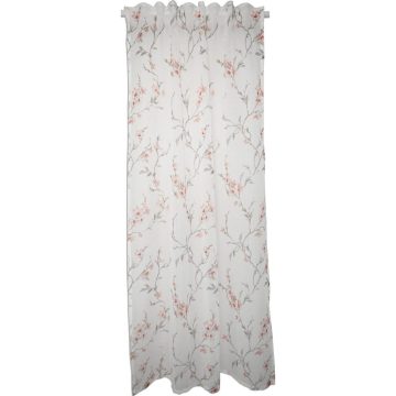 Perdea voal Magnolie, poliester, alb, 140 x 245 cm