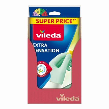 Manusi Vileda Extra Sensation, cauciuc, alb, L